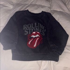 Rolling Stones Kids Black Sweatshirt with Red Logo